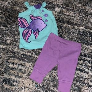 Two Piece Fish Outfit size 3 months Pre owned